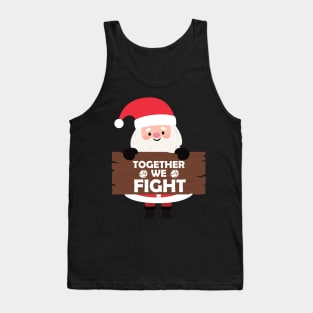 Santa Together We Fight Breast Cancer Pink Ribbon Christmas Tank Top